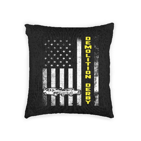 Demolition Derby Car crashing Motorsport Racing US Woven Pillows