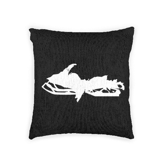 Michigan Snowmobile Upper Peninsula Snowmobiling Woven Pillows