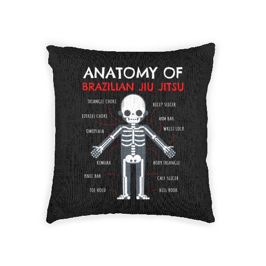 Jiu Jitsu Gifts Anatomy Brazilian Jiu Jitsu Funny Woven Pillows