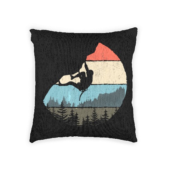 Vintage Style Rock Climbing Retro Bouldering Woven Pillows