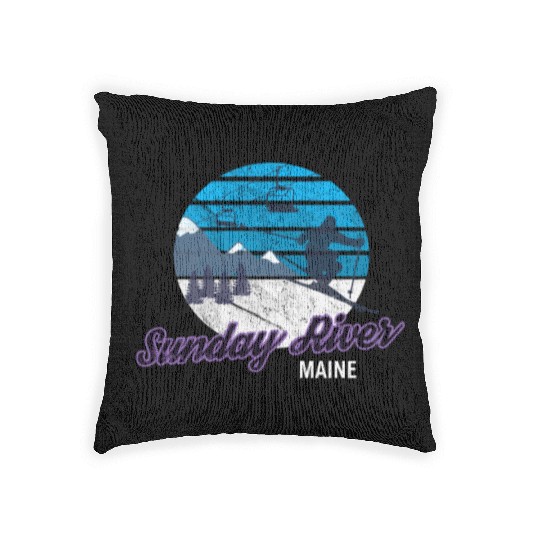 Sunday River Newry Maine New England Ski Snowboard Woven Pillows