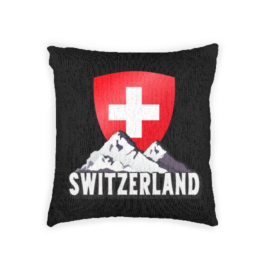 Switzerland Home To Helvetia Mountains Swiss Woven Pillows