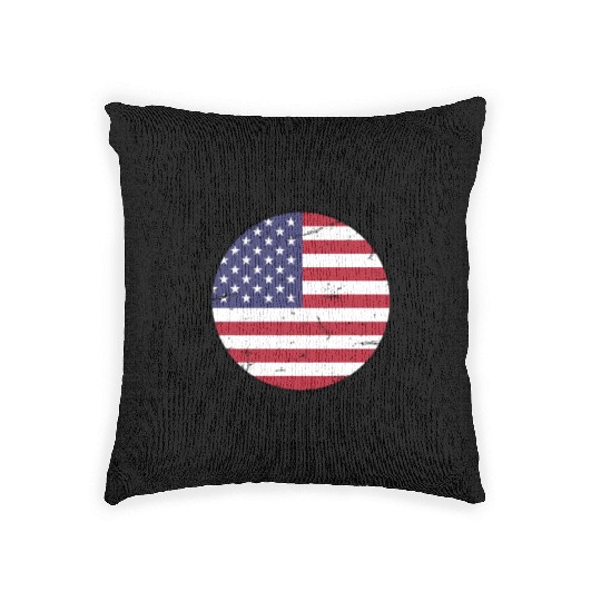 USA Made in America flag stamp Woven Pillows