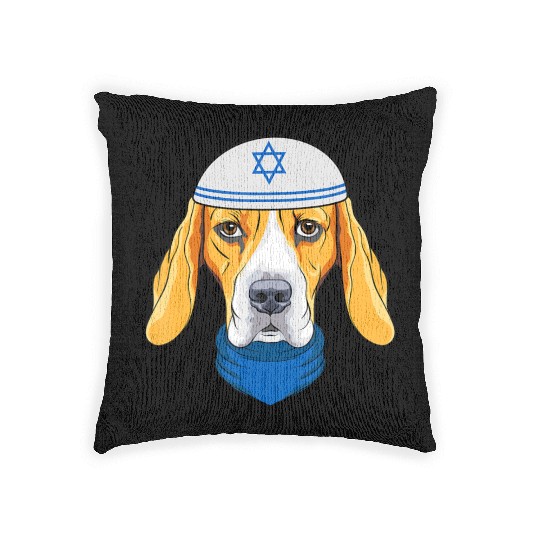 Cute Beagle Hanukkah Funny Dog Lover Jewish Gift Woven Pillows