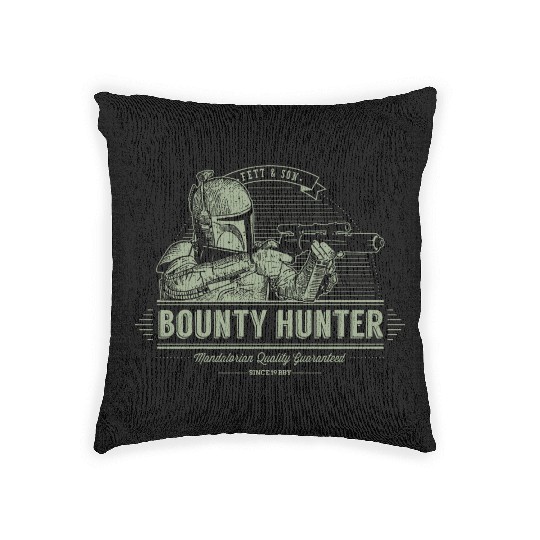 Boba Fett and son Bounty hunter Woven Pillows