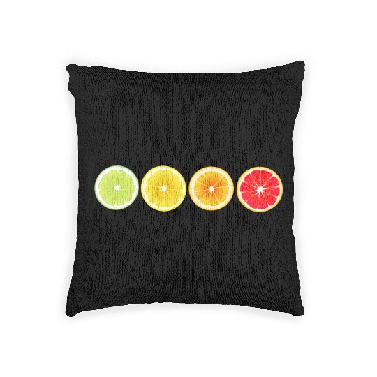 Lime Lemon Orange Vitamin Citrus Wheels of a Woven Pillows