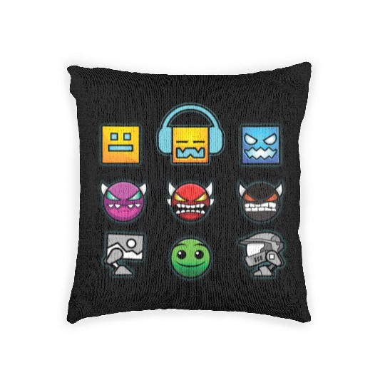 geometry dash insane Woven Pillows