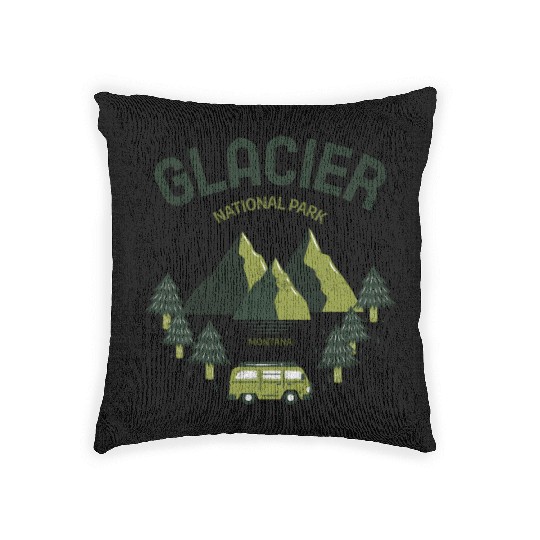 Glacier National Park Montana Travel Woven Pillows