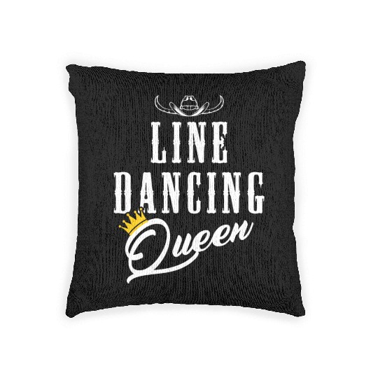 Line Dancing Cowgirl Queen Line Dance Woman Woven Pillows