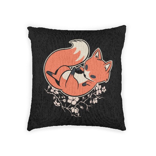 Sakura Fox Cherry Blossom Woven Pillows