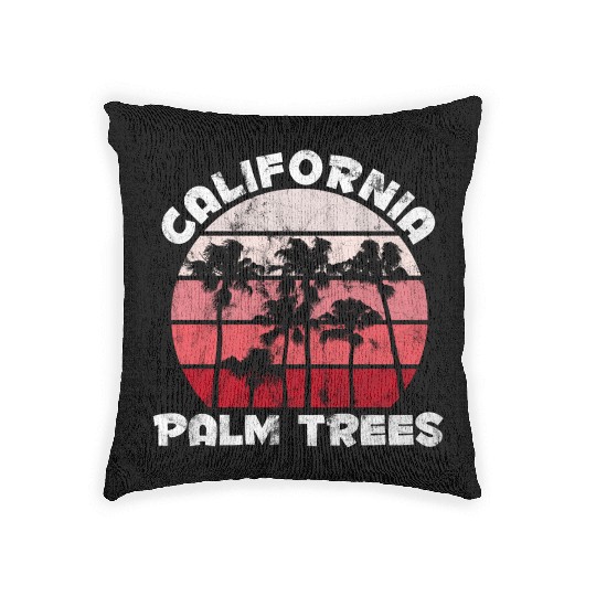 California Palm Trees Malibu Woven Pillows