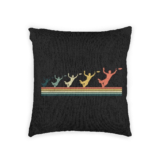 Vintage retro Ultimate Frisbee Game Disc Sports Woven Pillows