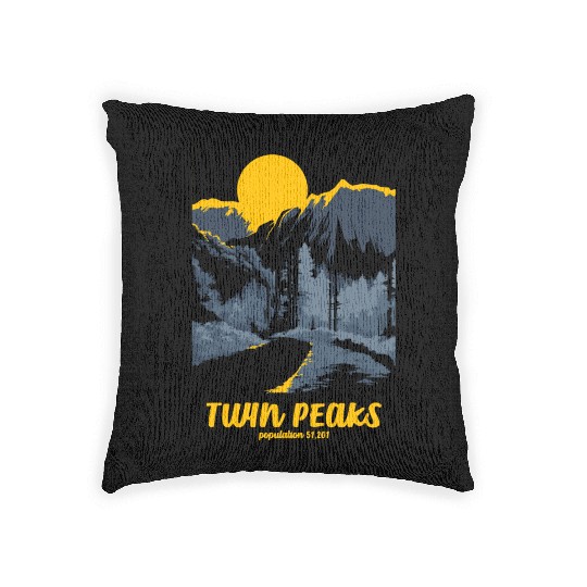 Twin Peaks Welcome To Twin Peaks Poster Woven Pillows