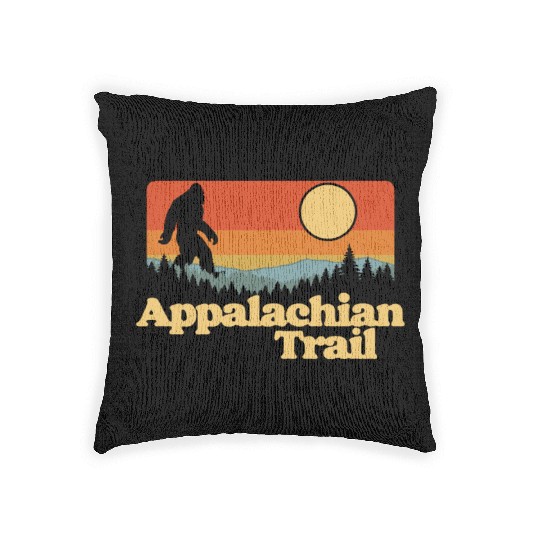 Appalachian Trail Bigfoot Outdoor Lover Vintage 80 Woven Pillows
