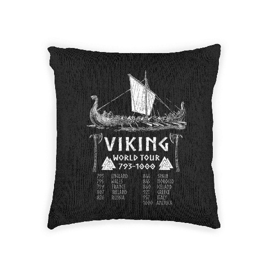 Viking world tour Woven Pillows