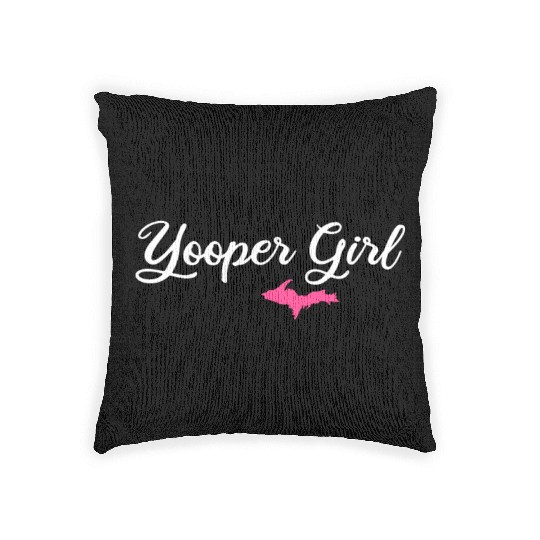yooper girl, upper peninsula gifts Woven Pillows