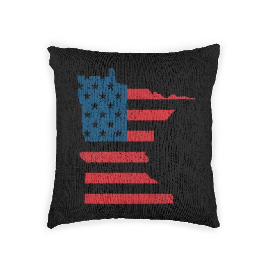 Minnesota Vintage American Flag USA Patriotic Woven Pillows