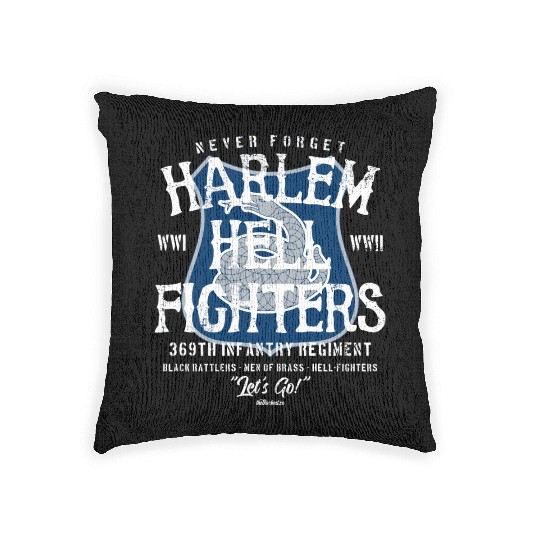 Harlem Hellfighters Vintage Black Military History Woven Pillows