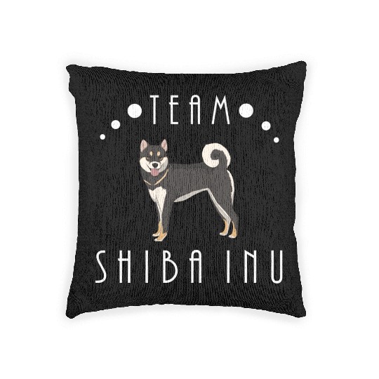 Team Shiba Inu - Black and Tan Woven Pillows