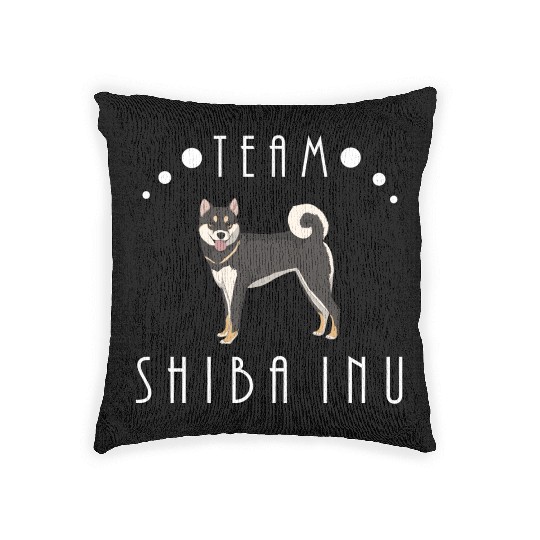 Team Shiba Inu - Black and Tan Woven Pillows