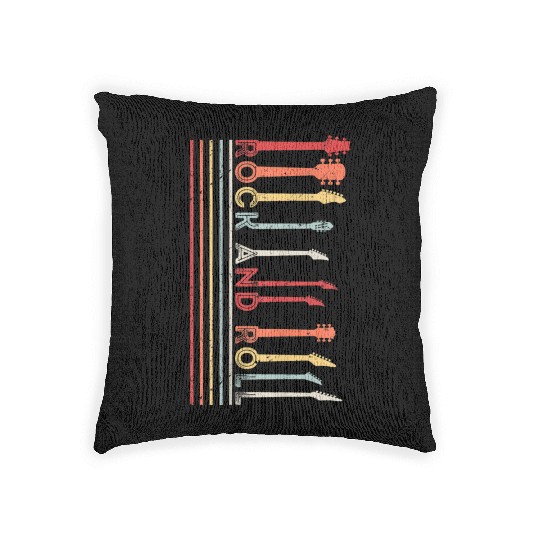 Classic Rock And Roll Vintage Woven Pillows Concert Band