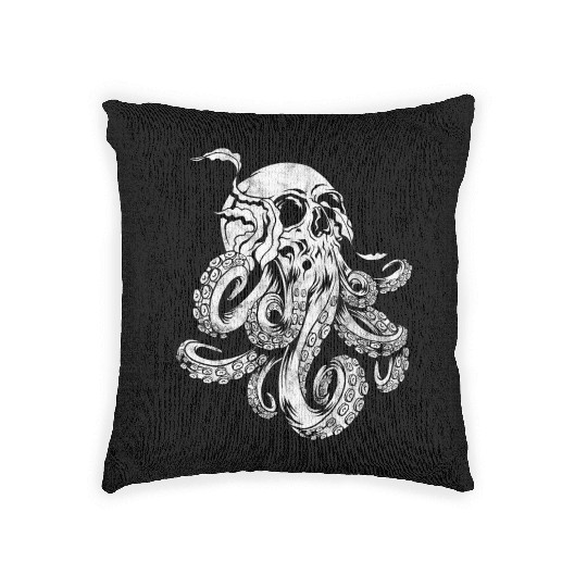 Octopus Skull Monster Kraken Cthulhu Skull for Men Woven Pillows