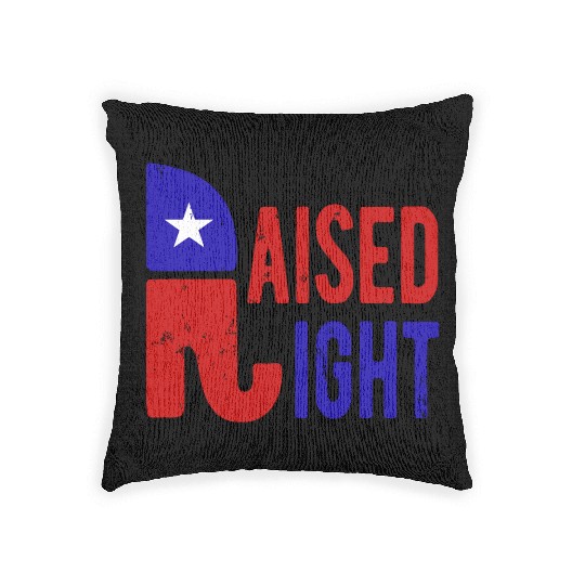 Raised Right Proud Republican Elephant Logo Usa Woven Pillows