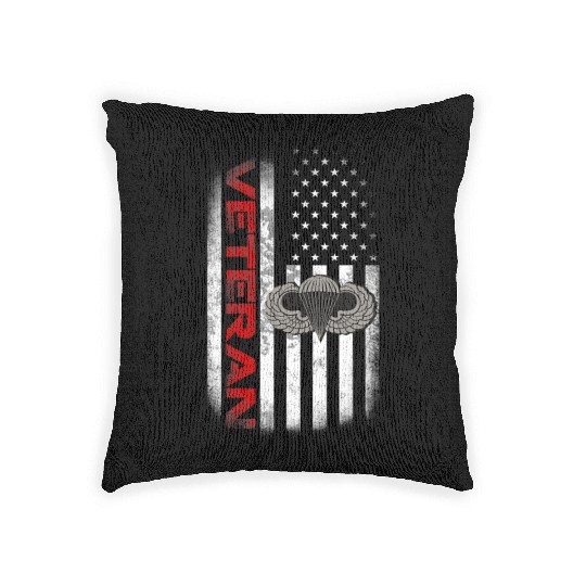 Vintage Flag US Paratrooper Airborne Division Army Woven Pillows