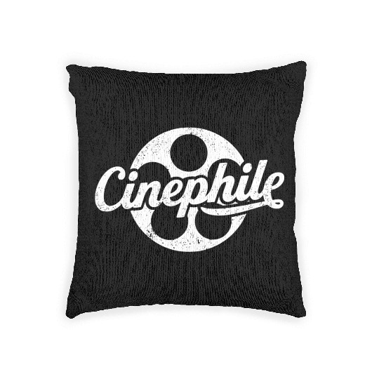 Cinephile Movie Lover Design With Film Reel Graphi Woven Pillows