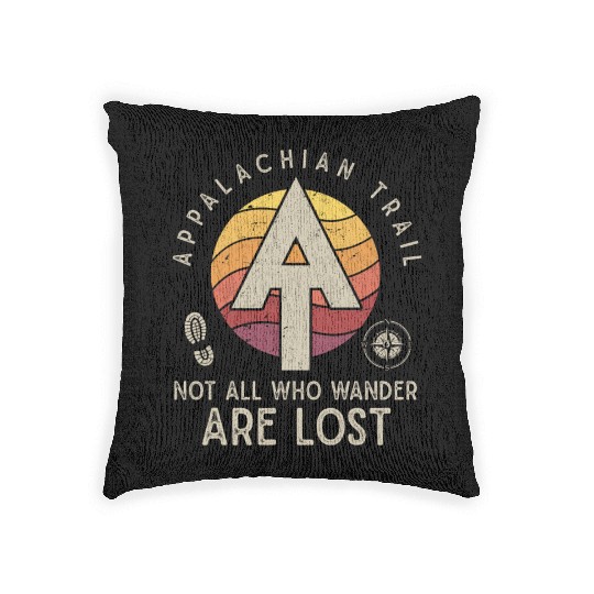 Appalachian Trail Logo Hiking Wander in the US Woven Pillows