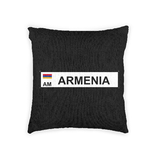 Realistic Armenia License Plate Sticker Woven Pillows