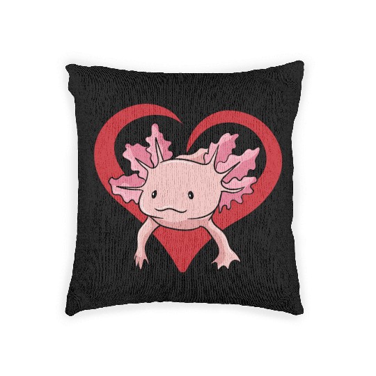 Axolotl Lover Valentine's Day Gift Woven Pillows
