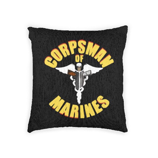 Us Navy Corpsman 8404 Fmf Veteran Front & Back Des Woven Pillows