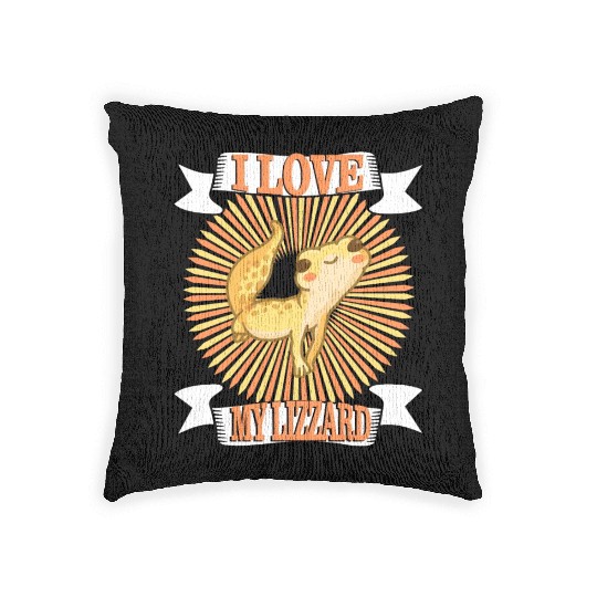 I Love My Lizard Woven Pillows
