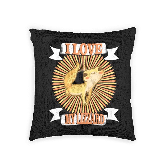 I Love My Lizard Woven Pillows