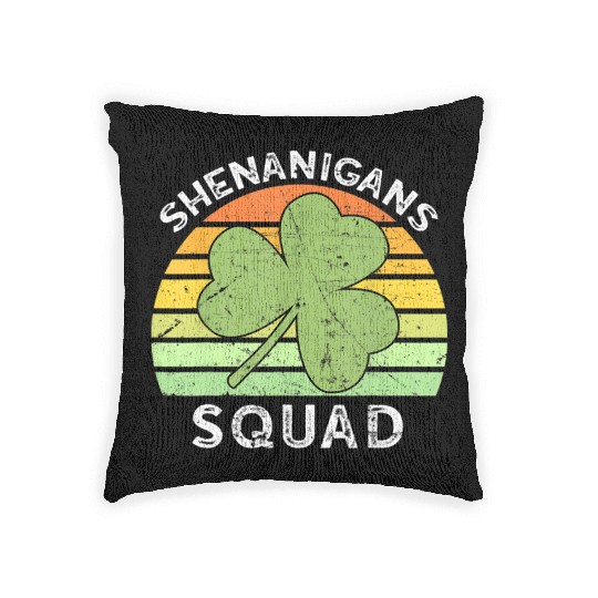 Shenanigans Squad Matching Vintage St Patricks Day Woven Pillows