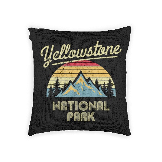 Vintage Retro YStone National Park Woven Pillows