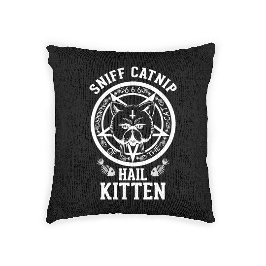 High Cat Sniff Catnip Hail Kitten Woven Pillows