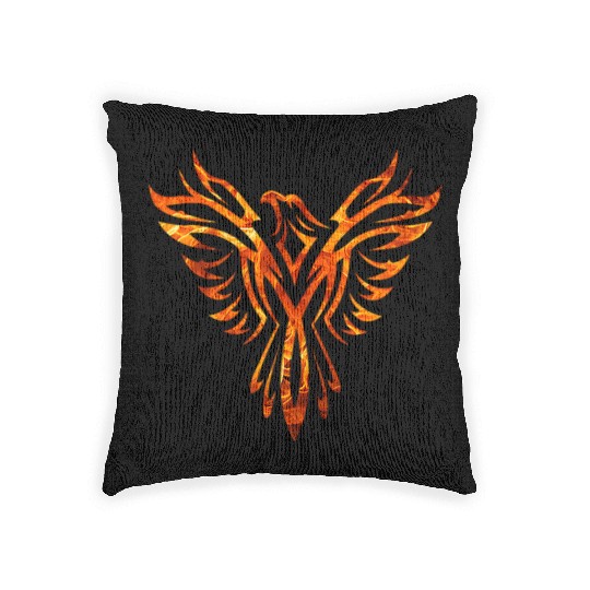Tribal Fire Phoenix Rising Woven Pillows
