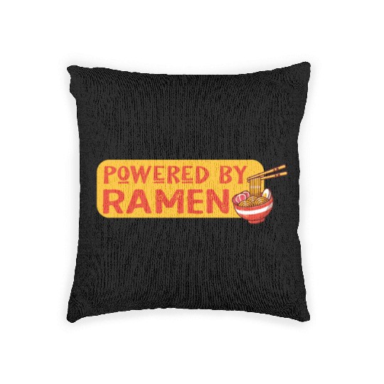 Powered By Ramen Noodles Woven Pillows