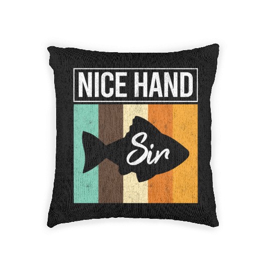 Nice Hand Sir Funny Poker Fish Gambler Texas Woven Pillows