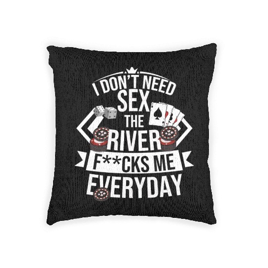 Poker Cards Funny River Bluff Fold Poker Player Woven Pillows