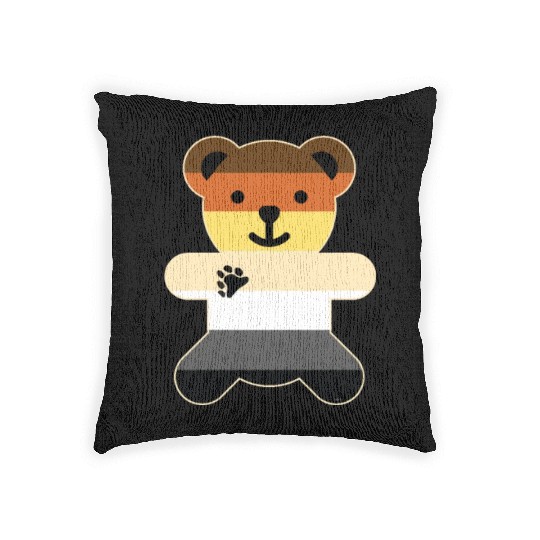 Bear Brotherhood Flag Bear Gay Pride graphic Woven Pillows