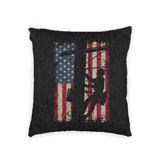 American Flag I USA I Patriotic Lineman Woven Pillows