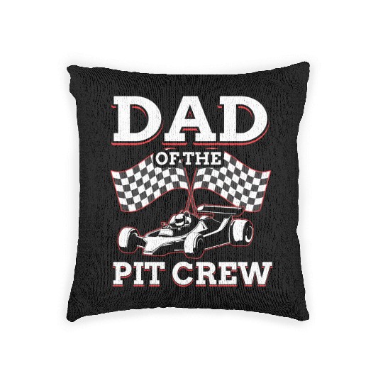 Dad Of The Pit Crew Race Car Racing Woven Pillows