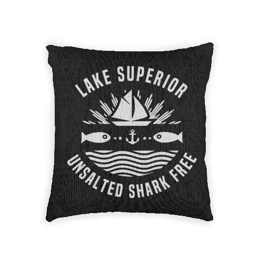 Lake Superior Unsalted Shark Free Great Lakes Fish Woven Pillows