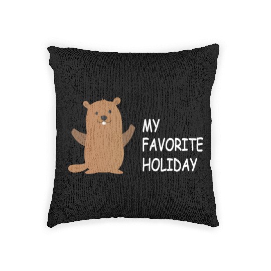 Groundhog Groundhog Day - My Favorite Holiday Woven Pillows