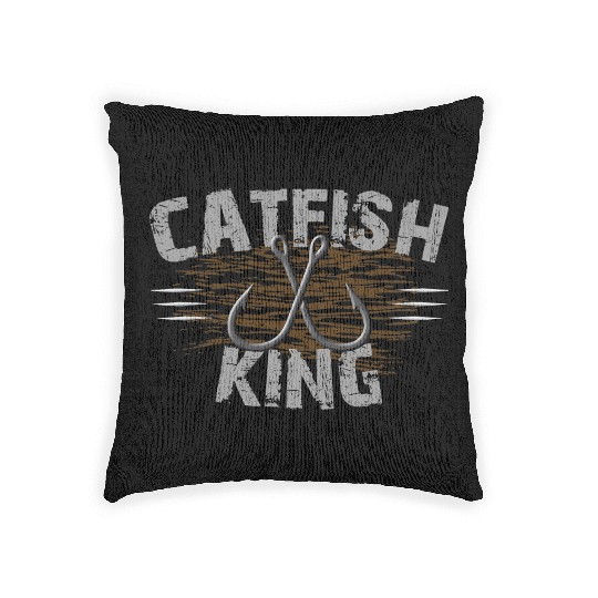 Catfish King Fishing Woven Pillows