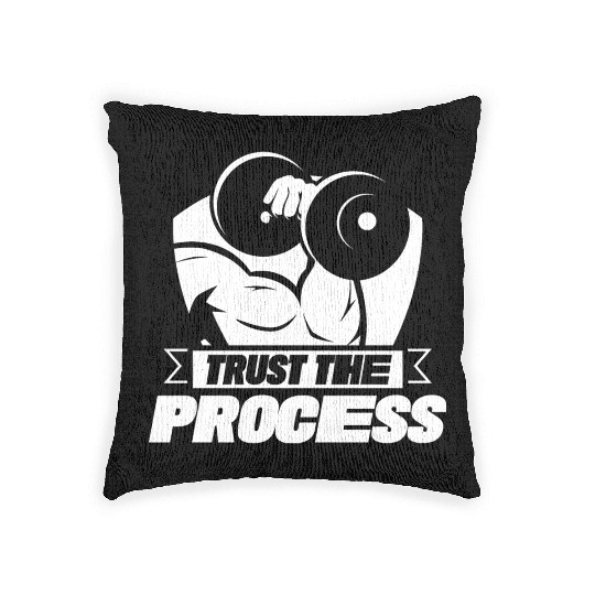 Trust The Process Gym Motivation Fitness Workout Woven Pillows