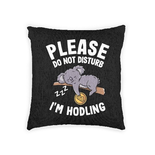 Please Do Not Disturb Funny Bitcoin Koala Hodl BTC Woven Pillows